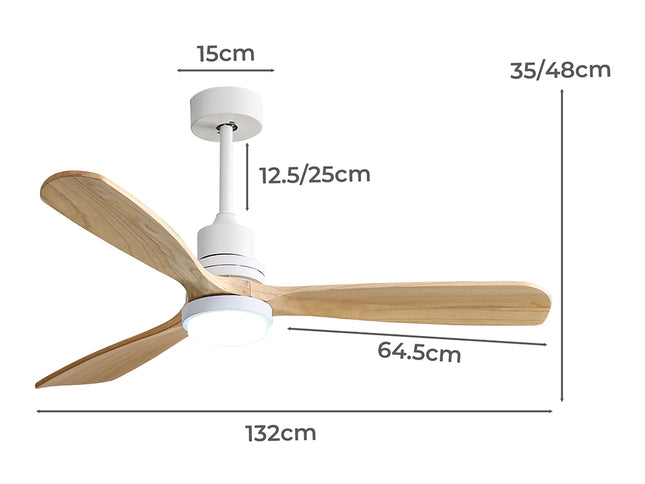 Spector Ceiling Fan 52'' DC Motor Wood Natural-1973193856954535938
