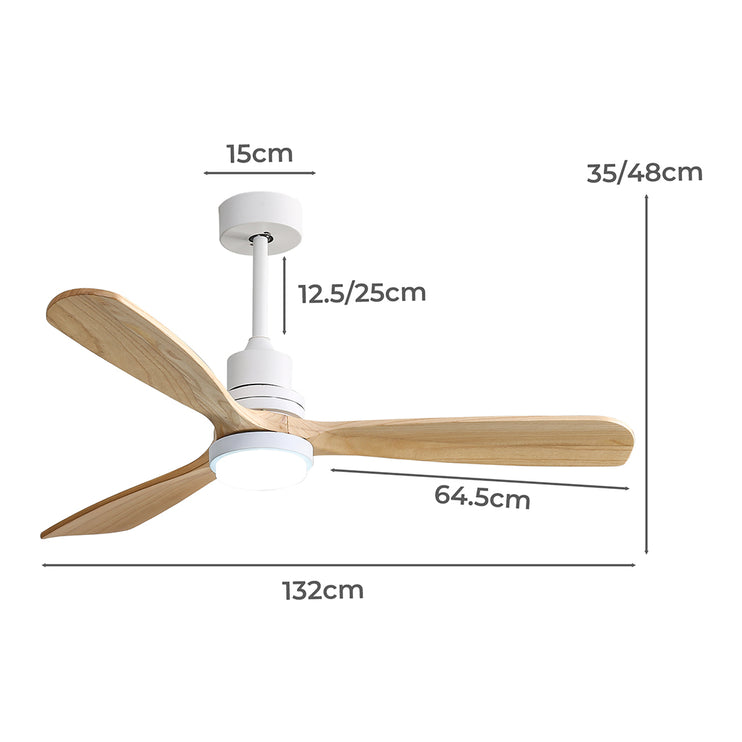 Spector Ceiling Fan 52'' DC Motor Wood Natural-1973193856954535938