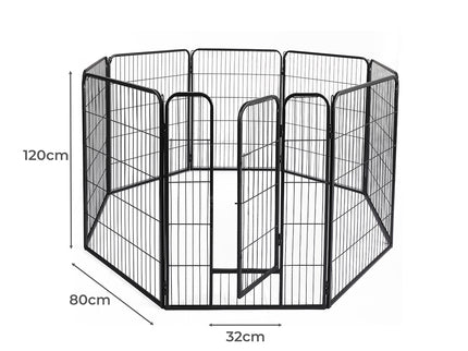 PaWz 8 Panel Pet Dog Playpen Puppy Exercise Black 4kg chicken-1910113003056009218