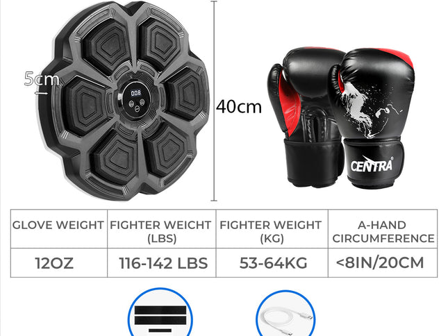 Centra Punching Box With 12OZ Boxing Glove Black-1973193423108313090