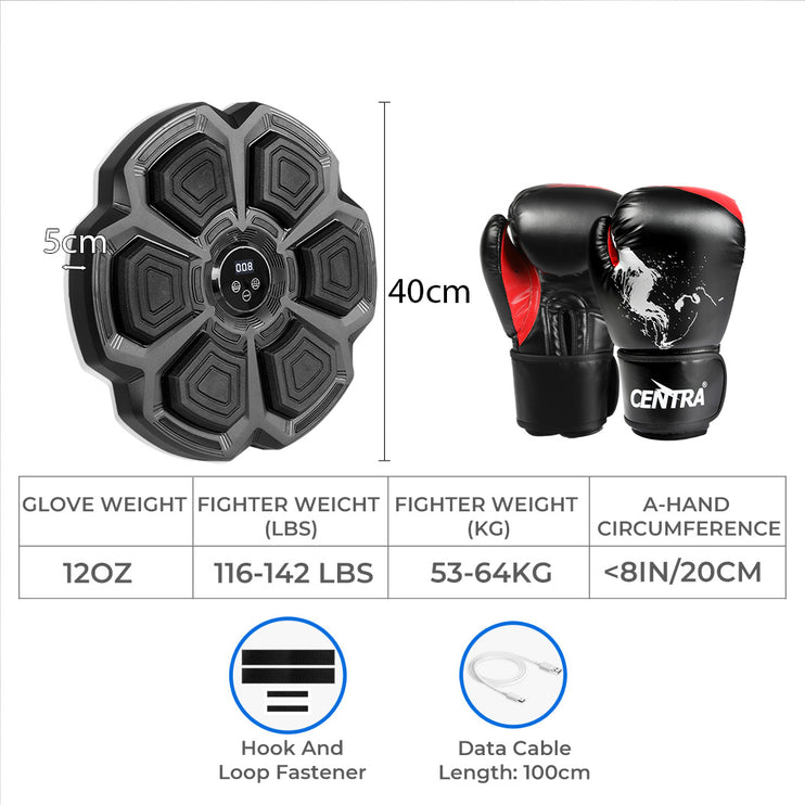 Centra Punching Box With 12OZ Boxing Glove Black-1973193423108313090