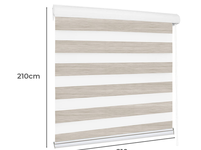 Marlow Blackout Zebra Roller Blind Curtains 210x210 Beige-1942353389463670786