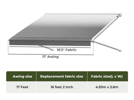 Manan 17FT RV Awning Fabric Replacement 18.05oz Caravan-1954802458320572418