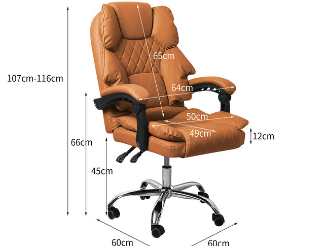 Levede Gaming Chair Office Computer Brown No Footrest-1975420440549658626