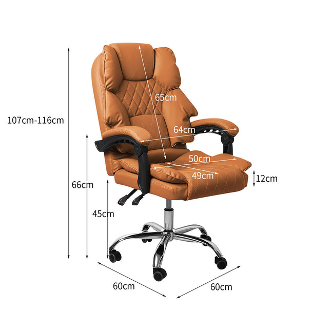 Levede Gaming Chair Office Computer Brown No Footrest-1975420440549658626