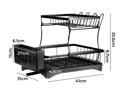 TOQUE Detachable Dish Drying Rack Cutlery Black-1864184346462785538
