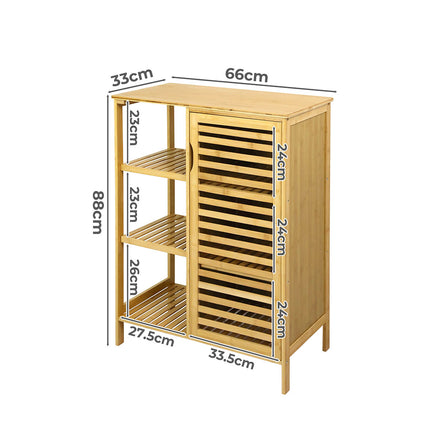 Levede  Bathroom Bamboo Storage Cabinet Natural-1975420387995029506