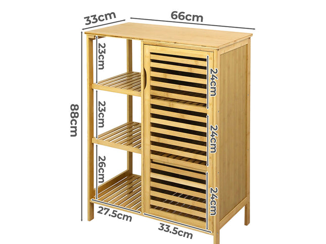 Levede  Bathroom Bamboo Storage Cabinet Natural-1975420387995029506