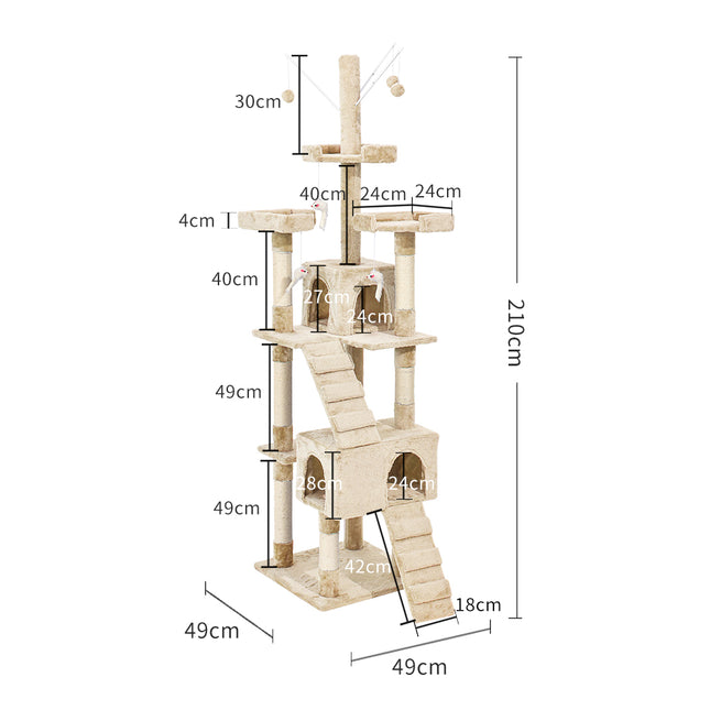 PaWz Cat Tree Scratching Post Scratcher Beige-1975420471109357570