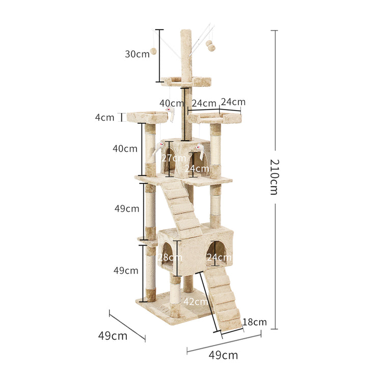 PaWz Cat Tree Scratching Post Scratcher Beige-1975420471109357570