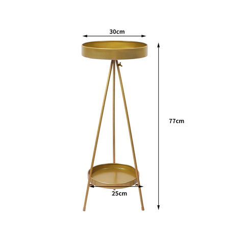 Levede Plant Stand 2 Tiers Outdoor Indoor Gold Large-1864184723455217666