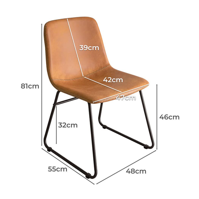 Levede 2x Dining Chairs Kitchen Table Brown-1954802996776931330