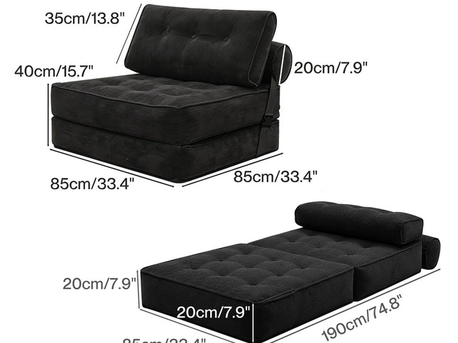 Levede 3 in 1 Convertible Sofa Bed Foldable Single Sleeper Chair Living Room-2050056788010733570