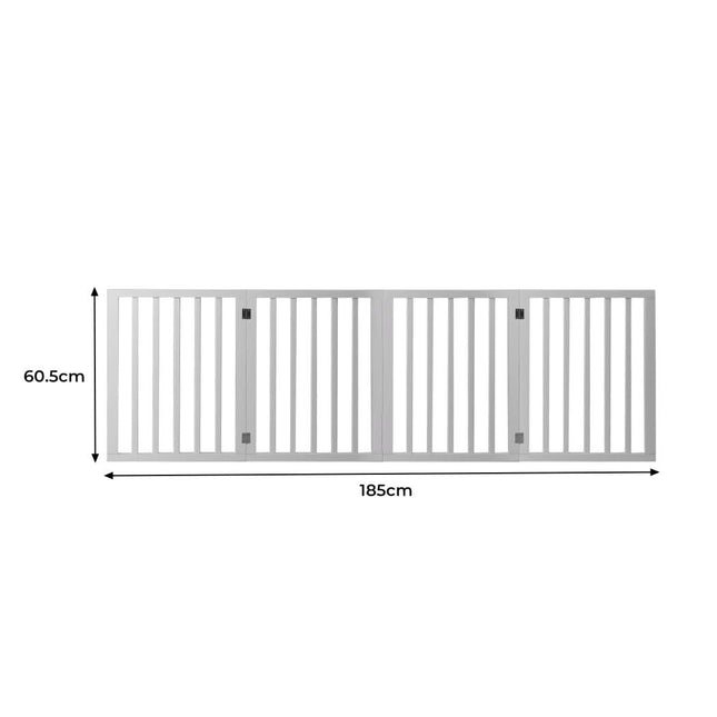 Wooden Pet Gate Dog Fence Retractable White 600x 3MM-1954802529225281538