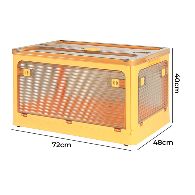 124L Storage Box Stackable Clothes Container L Orange Large-1975420406038925314