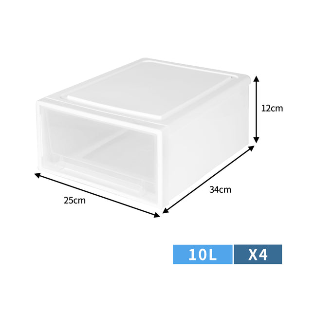Plastic Storage Drawers Stackable Containers S 4PK Small-1973193711118585858