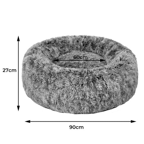 PaWz Pet Bed Cat Dog Donut Nest Calming L Charcoal Large-1864184498451779586