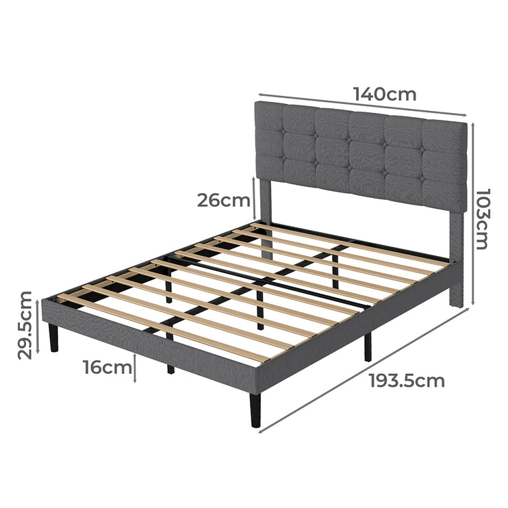 Levede Bed Frame Upholstered Platform Mattress Base Double-2029387289091772418