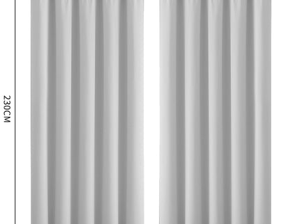 2x Blockout Curtains Panels 3 Layers Grey-1942353382530486274