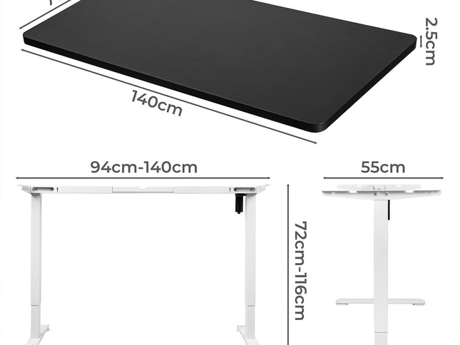 Levede Motorised Standing Desk Adjustable 140cm Black 1000x 1MM-1975420506786107394