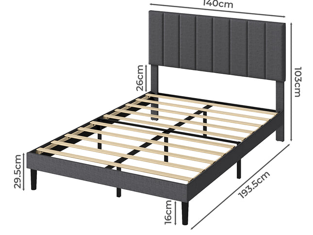 Levede Bed Frame Upholstered Platform Mattress Base Double-2029387289569923074
