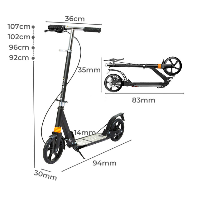 MONVELO Adult Commuter Foldable Scooter Black-1973193451906404354