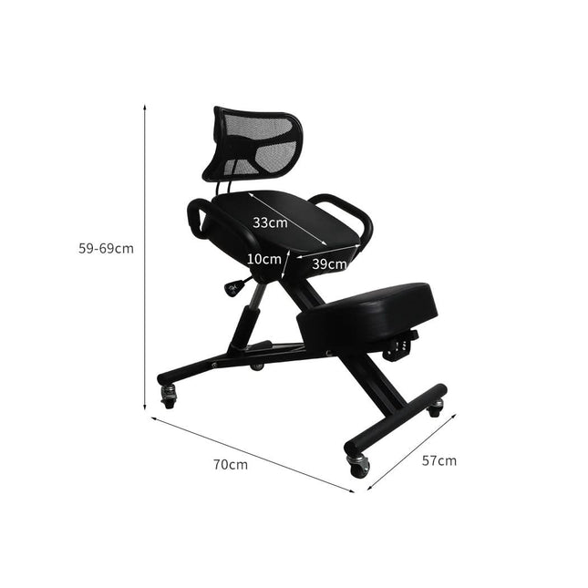 Levede Kneeling Chair Office Ergonomic Black-1954803011045953538