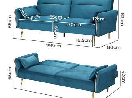 Levede 3-Seater Sofa Bed Convertible-1864184617876197378
