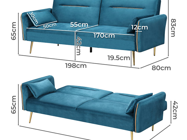 Levede 3-Seater Sofa Bed Convertible-1864184617876197378