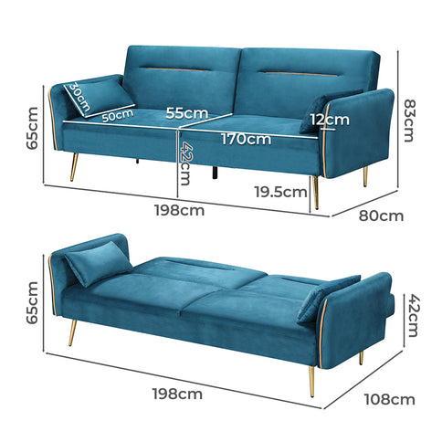 Levede 3-Seater Sofa Bed Convertible-1864184617876197378