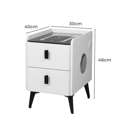 Levede Bedside Table LED Lights Drawers Storage-1910112206134054914