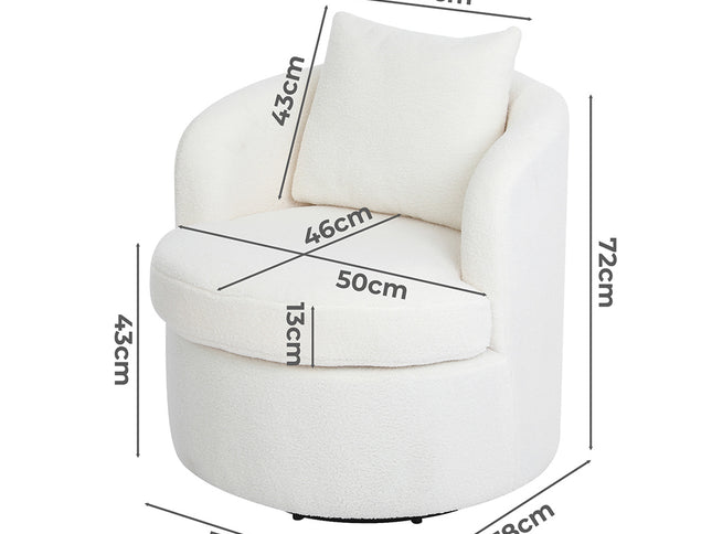 Levede Fleece Swivel Chair-1973193439415767042