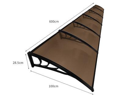Mountview Window Door Awning Outdoor 1M X 6M Brown 1x6M-1864184444622082050