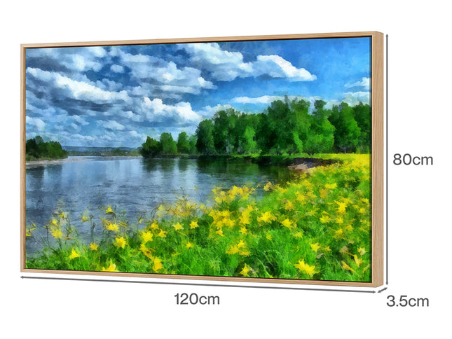 Yezi Modern Canvas Wall Art Framed Landscape Painting Large Wall Decor 80x120cm-2061251858286120962