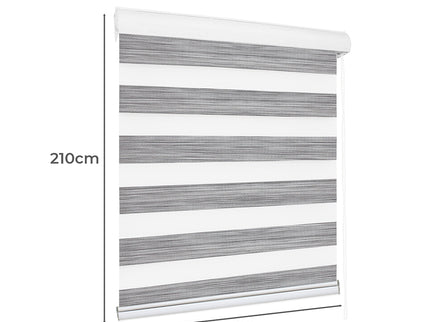 Marlow Blackout Zebra Roller Blind Curtains 120x210 Grey-1910113277401239554