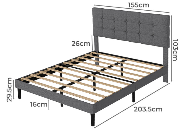 Levede Bed Frame Upholstered Platform Mattress Base Queen-2029387289368596482