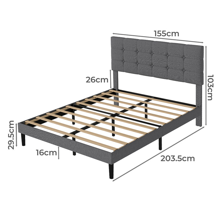 Levede Bed Frame Upholstered Platform Mattress Base Queen-2029387289368596482