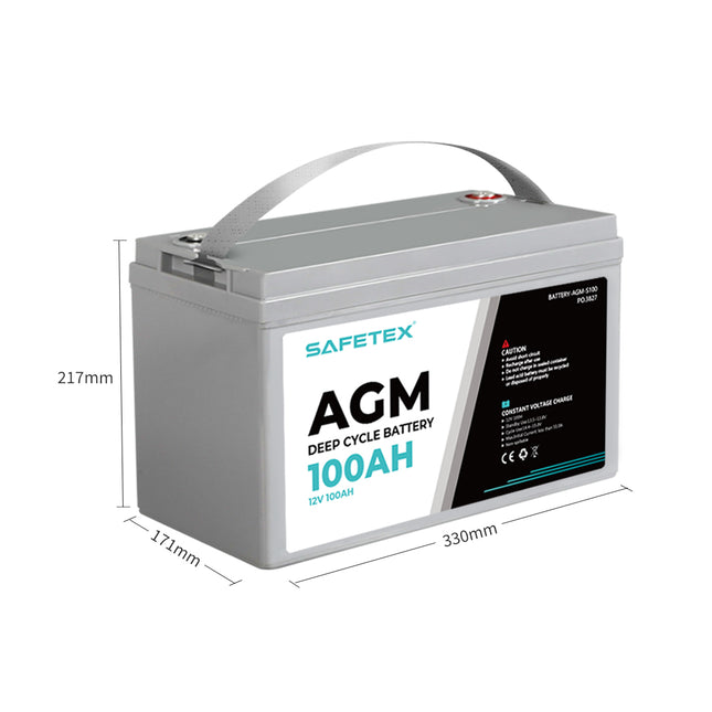 Safetex 12V 100Ah AGM Deep Cycle Lead-1950769975165849602