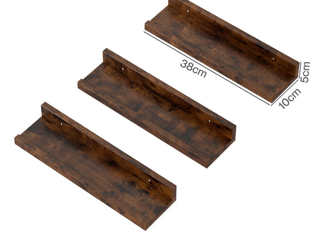 Levede Floating Shelves 3 Pack Wall Mounted Wood Storage Display Rack Room Decor-2065254309259513858