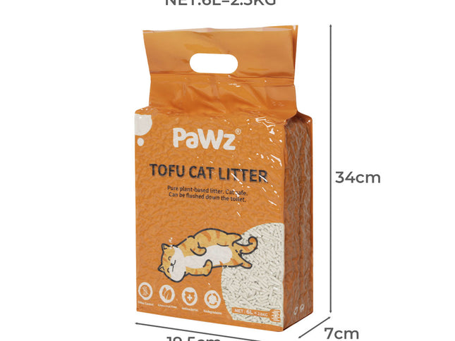 PaWz 2.5kg Tofu Cat Litter Clumping Natural x12-1973193453944836098