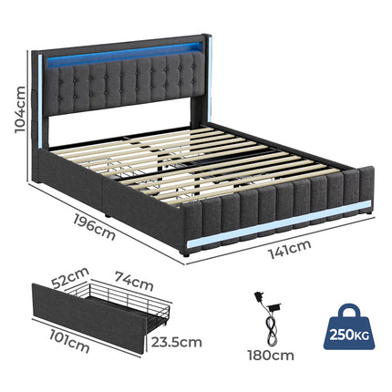 Levede Double Bed Frame-1973193467639238658