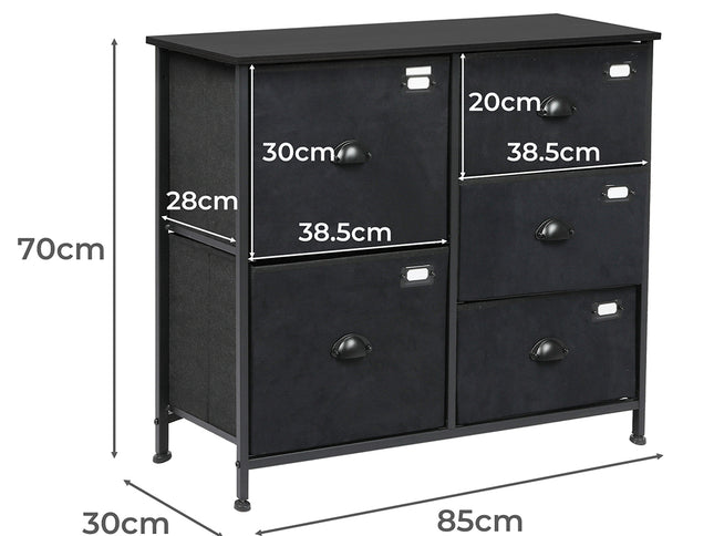 Levede Chest of 5 Drawers Storage Cabinet-1973194084755574786