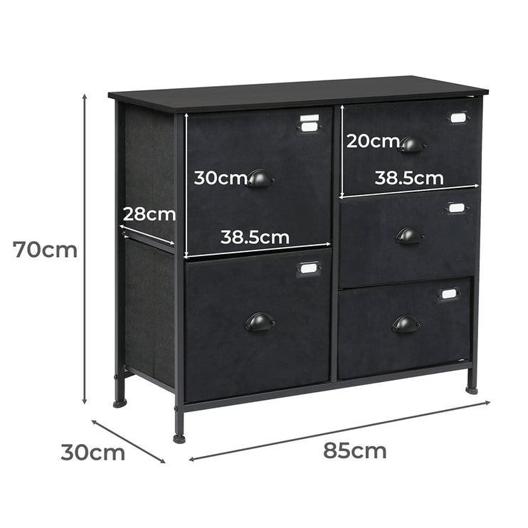 Levede Chest of 5 Drawers Storage Cabinet-1973194084755574786