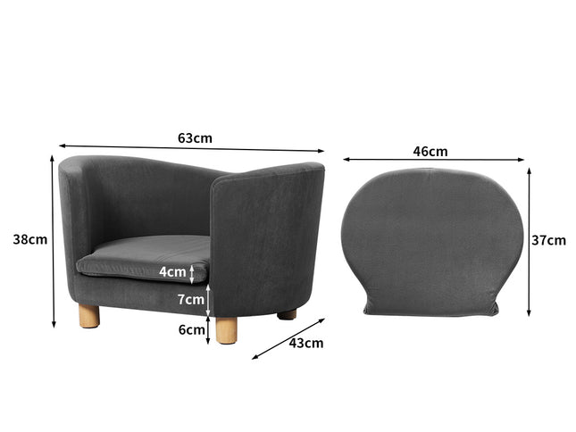 PaWz Luxury Elevated Sofa Anti-slip Grey-1973193645939101698