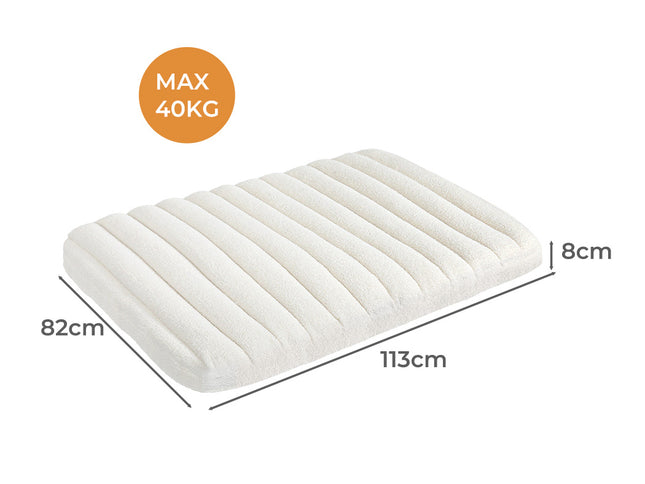 Pawz XL Size Orthopedic Dog Bed with Sherpa Plush Removable Cover in White-2018816753253093378