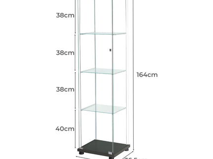 Stacked Display Storage Cabinet Glass Black-1917016729922441218
