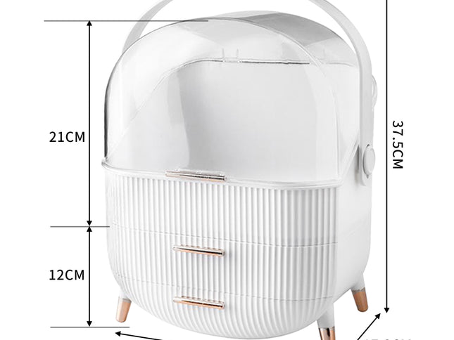 Makeup Organizer Case Drawer Portable White-2006733282275889154
