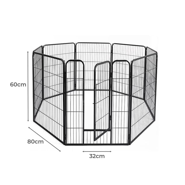 PaWz 8 Panel Pet Dog Playpen Puppy Exercise Black 24 inch-1954803023721140226