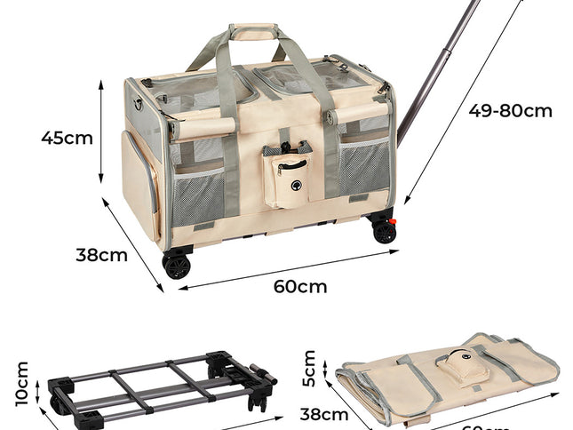 Pawz Pet Carrier 4 Wheel Portable Rolling Foldable-1973193525826818050