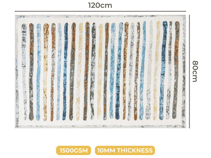 Marlow Floor Rug Short Pile Washable Carpet Soft Plush Non Slip Stripe 80x120-1910112210563239938